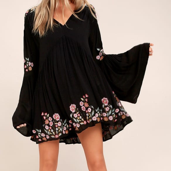 Euc Free People Embroidered Black Festival Dress S